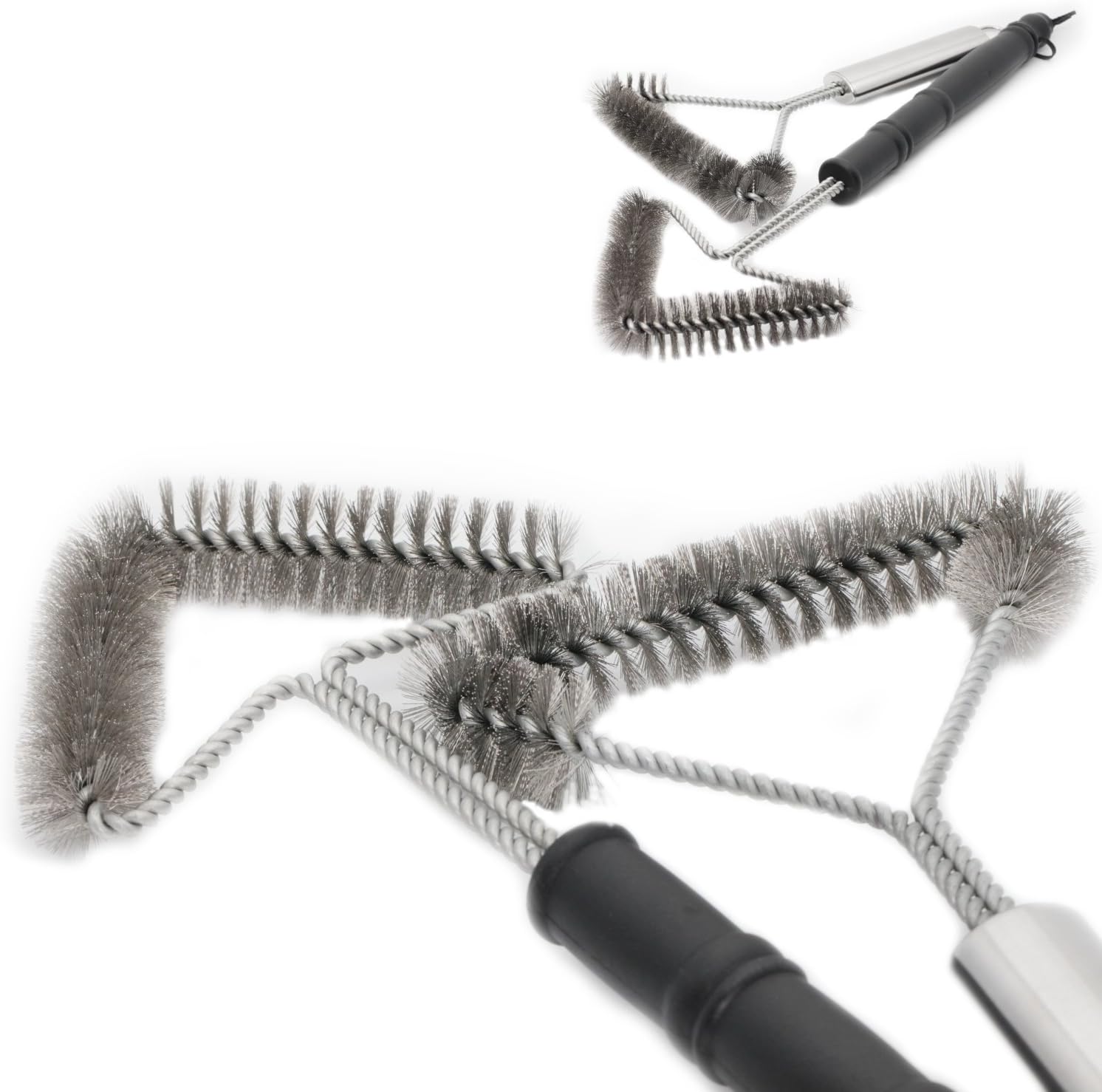 Grill Brush Set, Stainless Steel Cleaner for Oven, 2 Different Brushes in one set , Woven Wire, Utensil for Charbroil, Gas and Electric Grills(2 Different Sizes),by Topshome