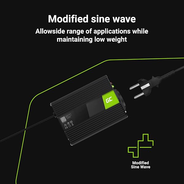 Green Cell® 150W/300W 12V a 220V/230V Onda sinusoidal modificada Inversor de Corriente DC AC Power Inverter Transformador de Voltaje para Coche Camion con Puerto USB y Pinzas de conexión a batería - 3