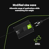 Green Cell® 150W/300W 12V do 230V Volt Przetwornica Inwerter napięcia samochodowa Falownik solarny Konwerter prądu przemiennego modyfikowana sinusoida Przetwornik DC AC z wtyczką do zapalniczki