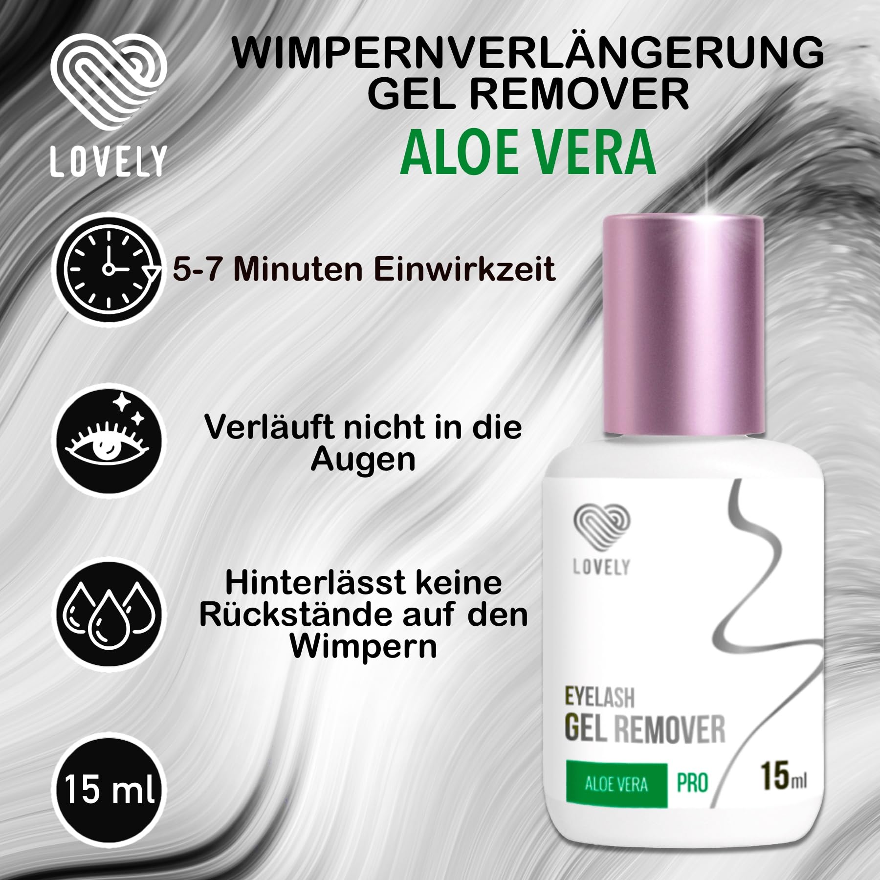 Remover Gel Eyelashes | Lash Extension Remover | Eyelash Extension | LOVELY (15ml), Fragrance:Aloe