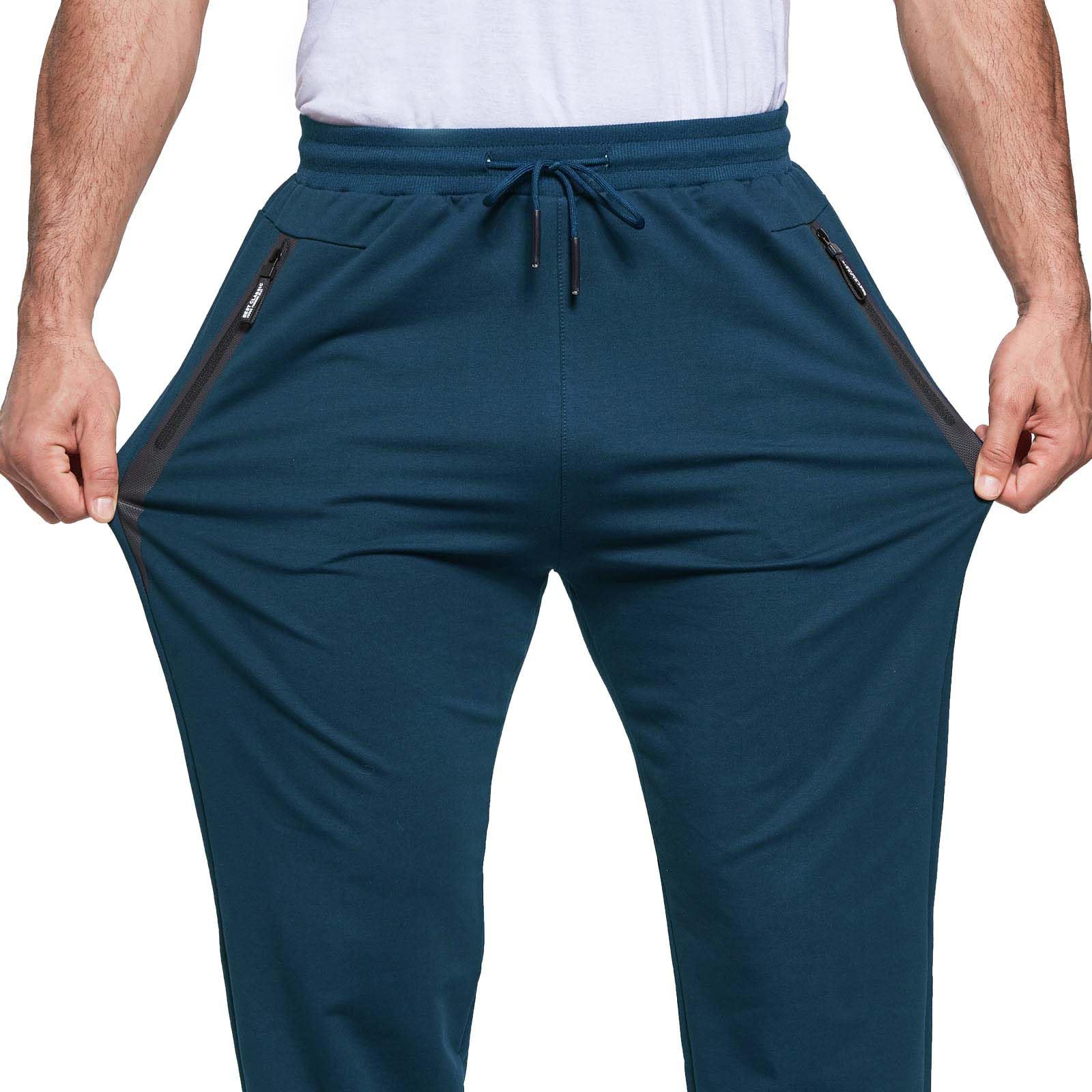JustSun Pantaloni Tuta Uomo Sportivi con Tasche Zip