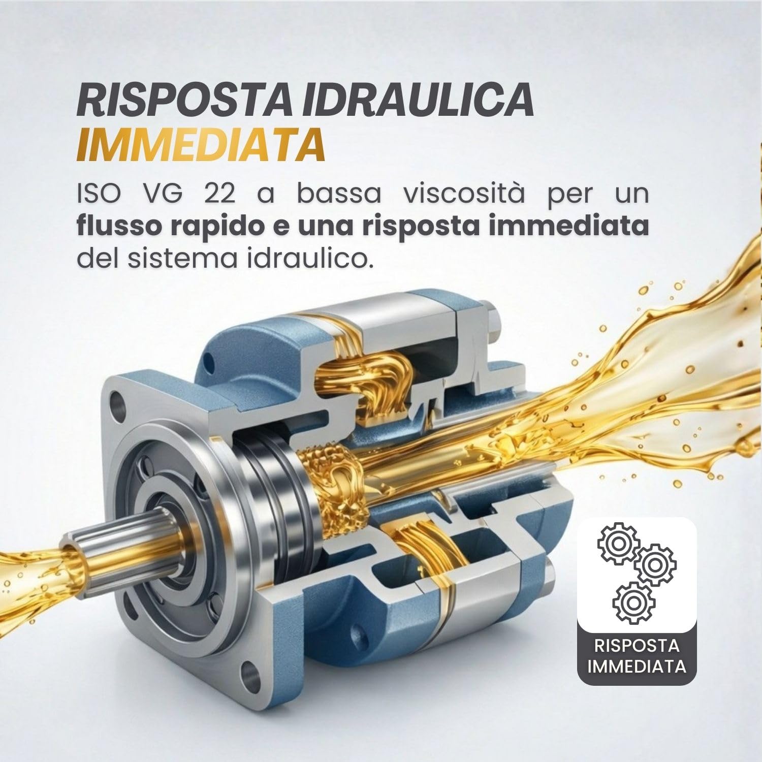 Olio Idraulico ISO VG 22 HVI 4L – Lubrificante Idraulico Professionale per Trattori, Muletti, Pompe e Centraline – Fluido Idraulico Antiusura Antischiuma Anticorrosione per Impianti Idraulici