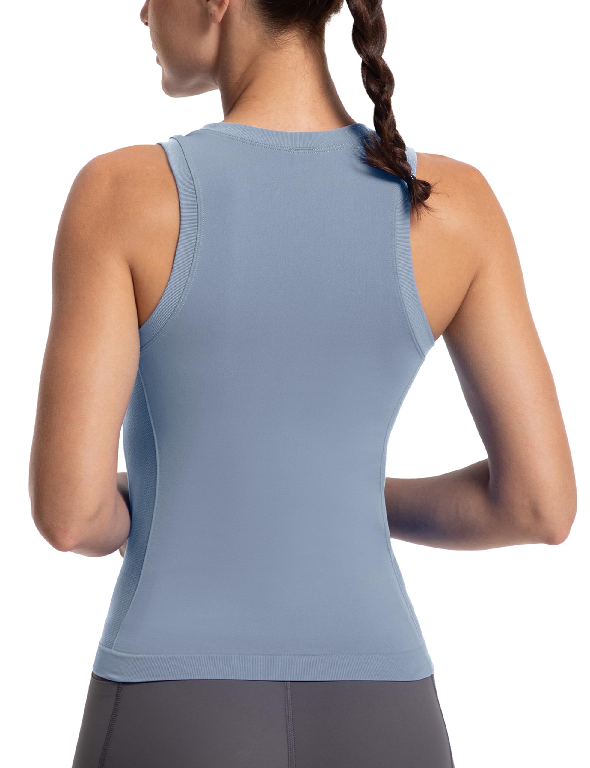 MathCat Workout Tank Tops for women Racerback Tank tops Seamless Gym Tops Sleeveless Athletic Yoga Running Shirts