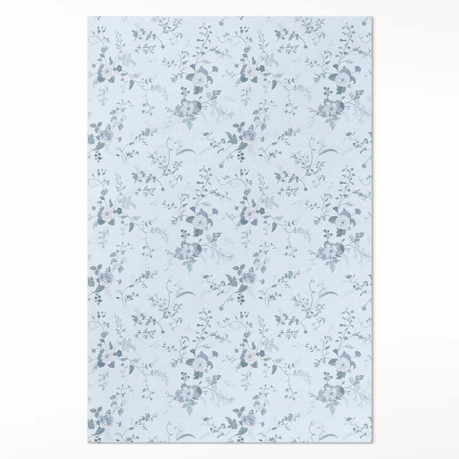 Tapis de sol PVC anti tache 80x120 lavable fleurs subtiles
