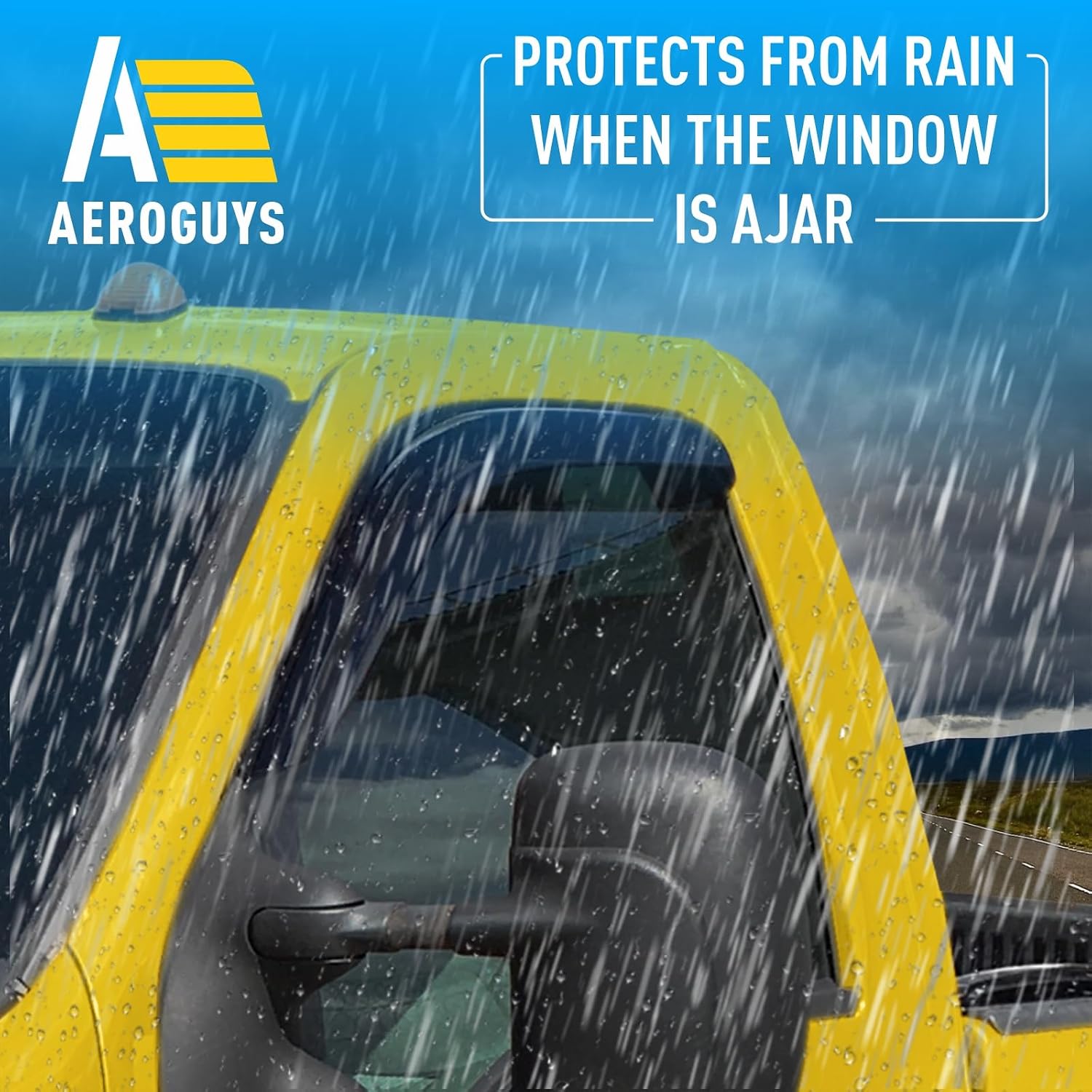 Extra Durable Window Deflectors Tape-On Window Visors Rain Guards Fit for Ford F250 to F750 1999-2016 Regular Cab, Sun Visors, Wind Vent for Shades, Exterior Car Accessories - 2pcs. AG0058
