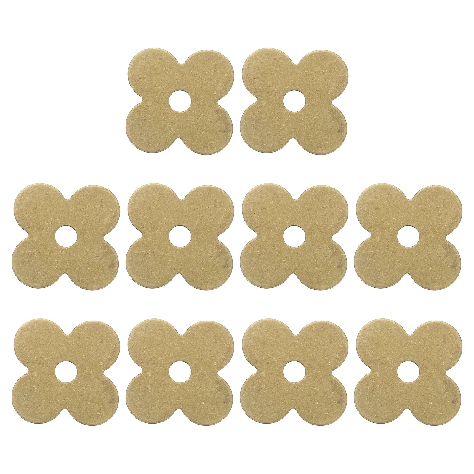 sourcing map 10Pcs Cabinet Knob Backplate, 30mm x 36mm Classical Furniture Decorative Brass Backplate Washers, Vintage Flower Shape Gasket Hardware for Doors, Drawers, Closets, Bronze