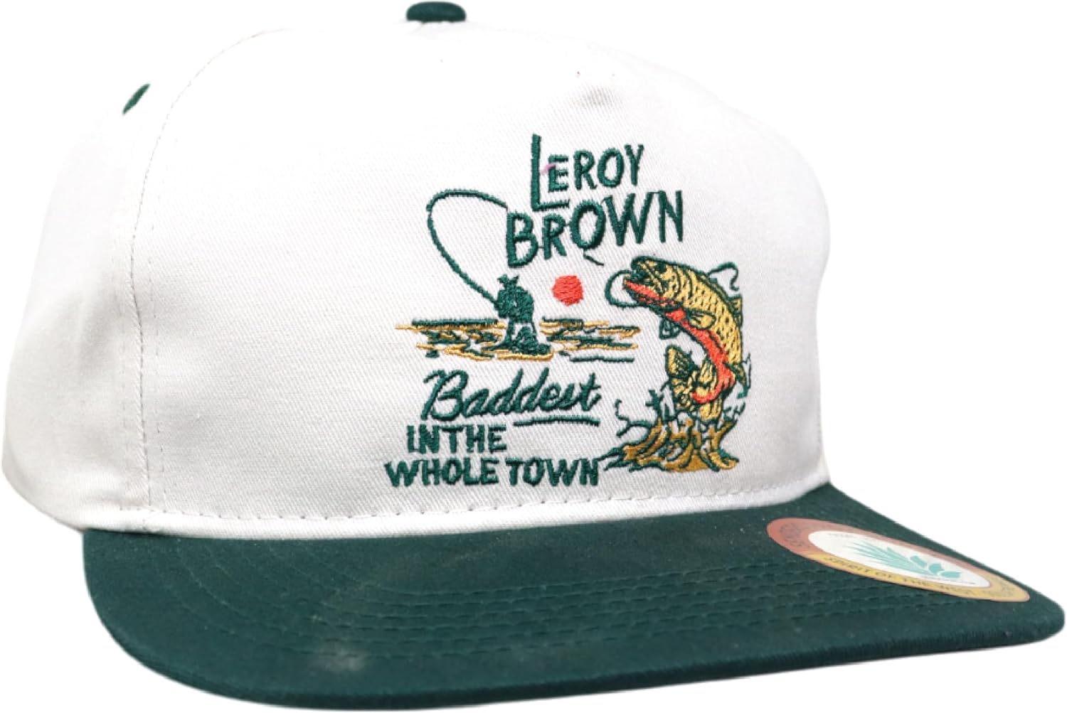 Sendero Provisions Co. Leroy Brown Adjustable Snapback Hat with Embroidered Design (White/Green) - One Size