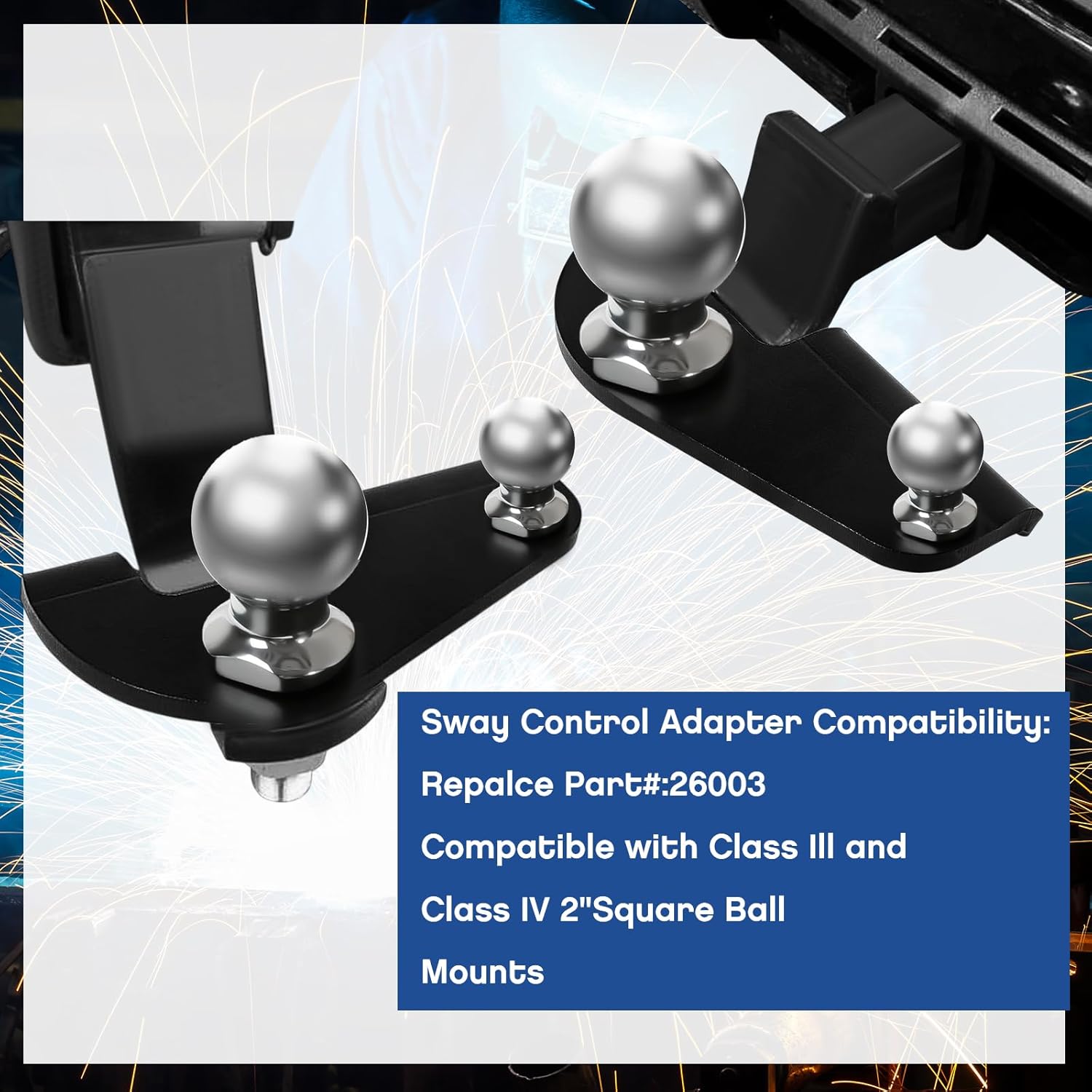 Shimeyao 交換部品 #26003 アンチスウェイトレーラーヒッチボールマウントアダプターキャンパートレーラーRVフリクション