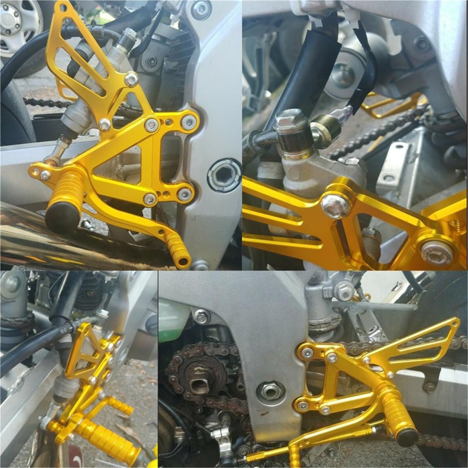 Poggiapiedi per Moto Per B&MW S1000RR HP4 S 1000 S1000 RR S 1000RR 2009-2014 Moto Poggiapiedi Regolabile Posteriore GP Shifter Rearset Pedana Pedana pedali (Color : Blu)