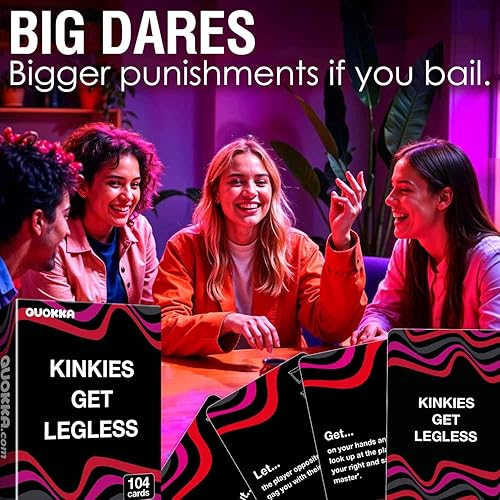 Miniatura 6 de QUOKKA Juegos de cartas para adultos Let's Get Legless Juegos para adultos extra atrevidos para la noche de juegos de fiesta con 104 tareas