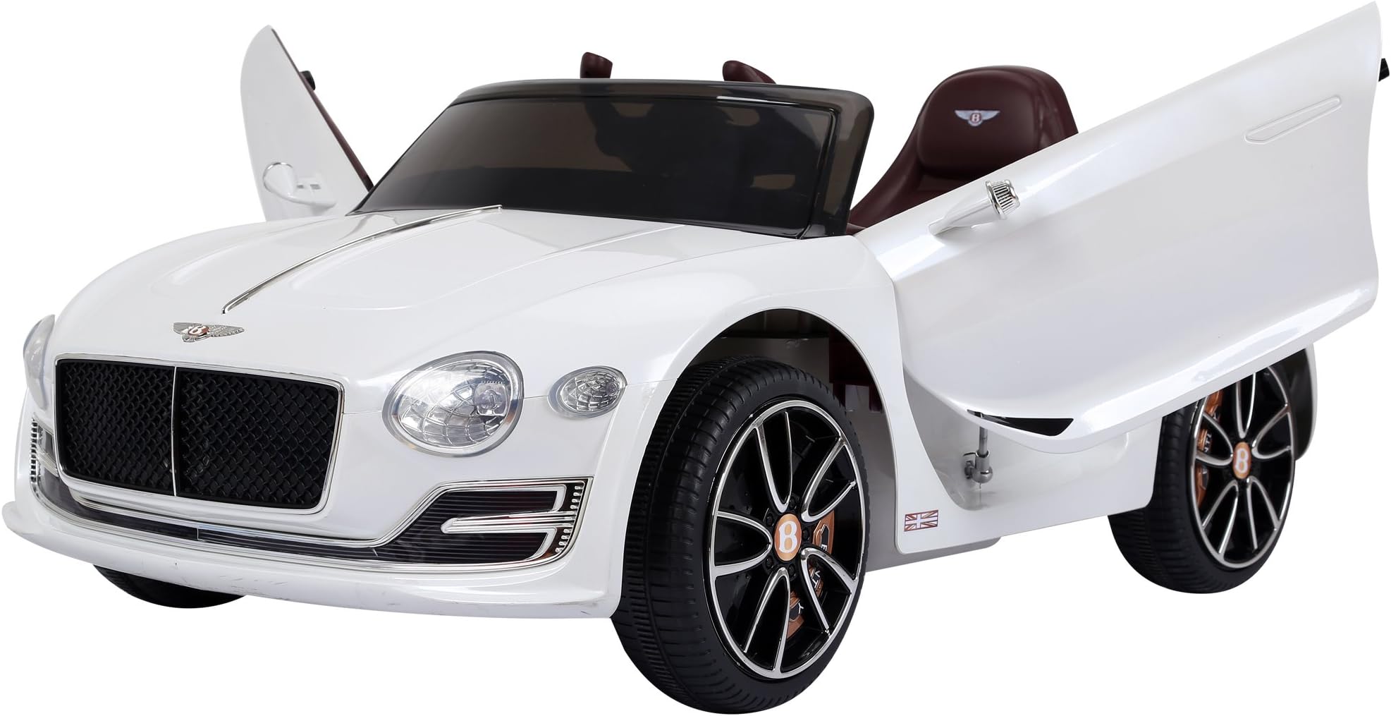 HOMCOM Bentley GT Licensed 12V Electric Car for Kids, Kid's Electric Ride on with Remote Control, Ride on Car with LED Lights, Music, for 3-5 Years, White
