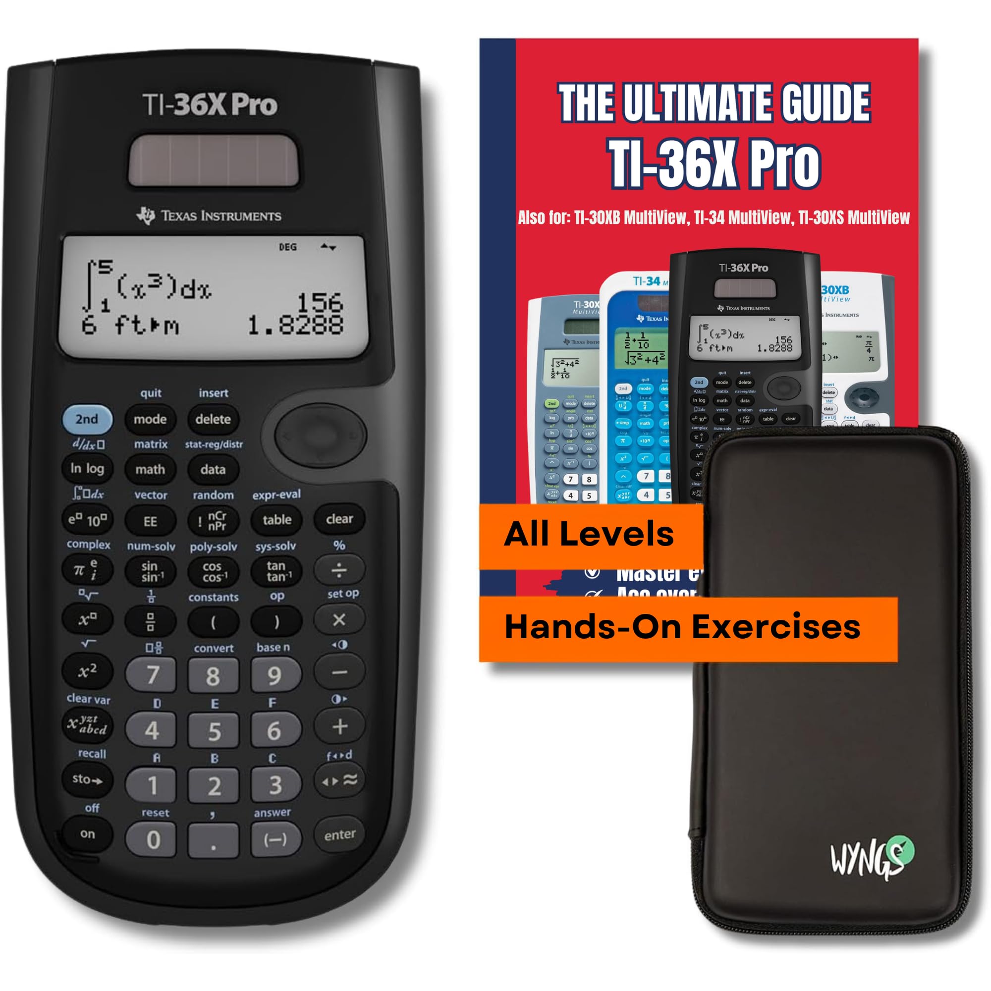TI-36X Pro + The Ultimate Guide + Étui de protection WYNGS