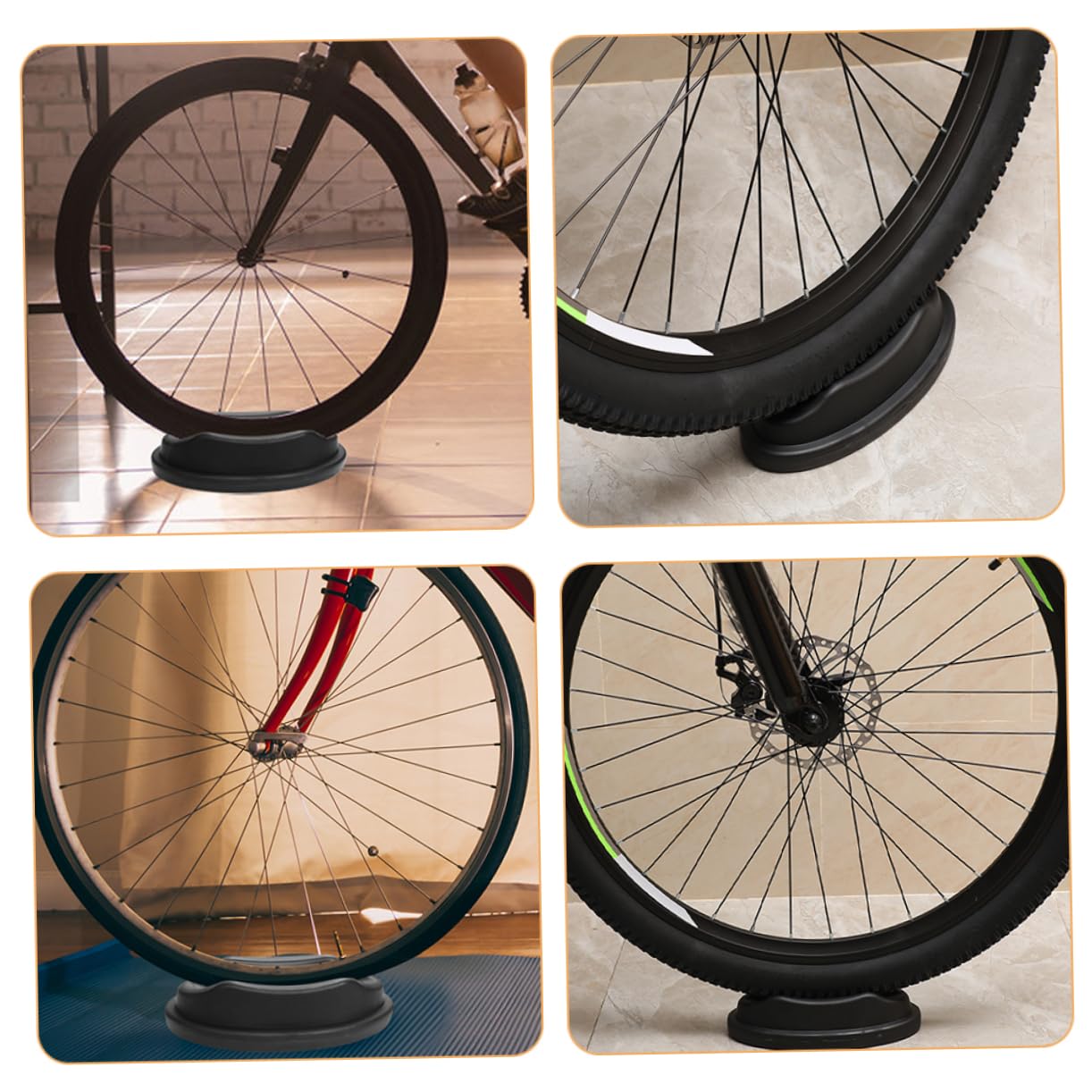 TOYANDONA Bloque Elevador de Rueda Delantera para Bicicleta 4 Piezas Negro