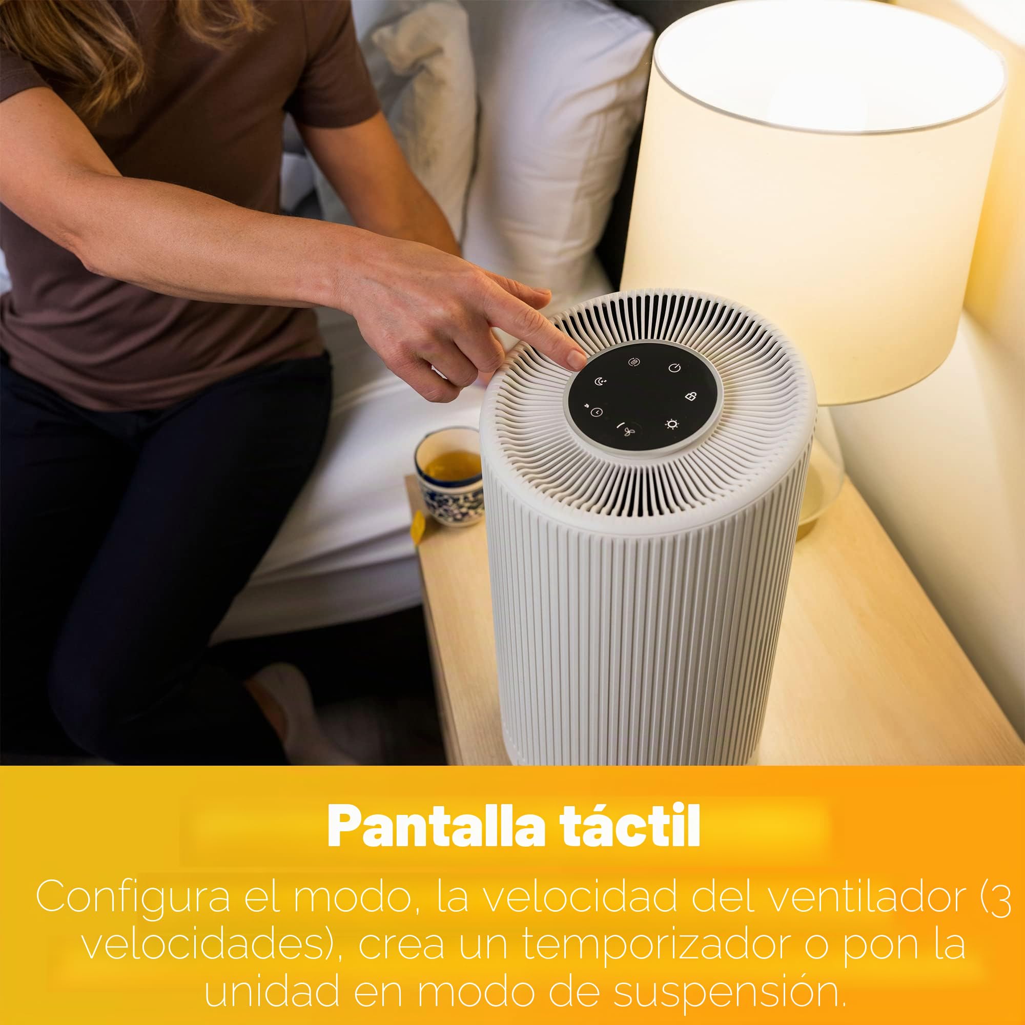 Kenmore Purificador de aire PM1005 con filtro HEPA H13, cubre hasta 850 pies cuadrados, sistema de filtración HEPA SilentClean de 3 etapas de 25 dB para oficina y dormitorio | SilentClean - Sistema de filtración HEPA de 3 etapas de 25 dB para oficina y do