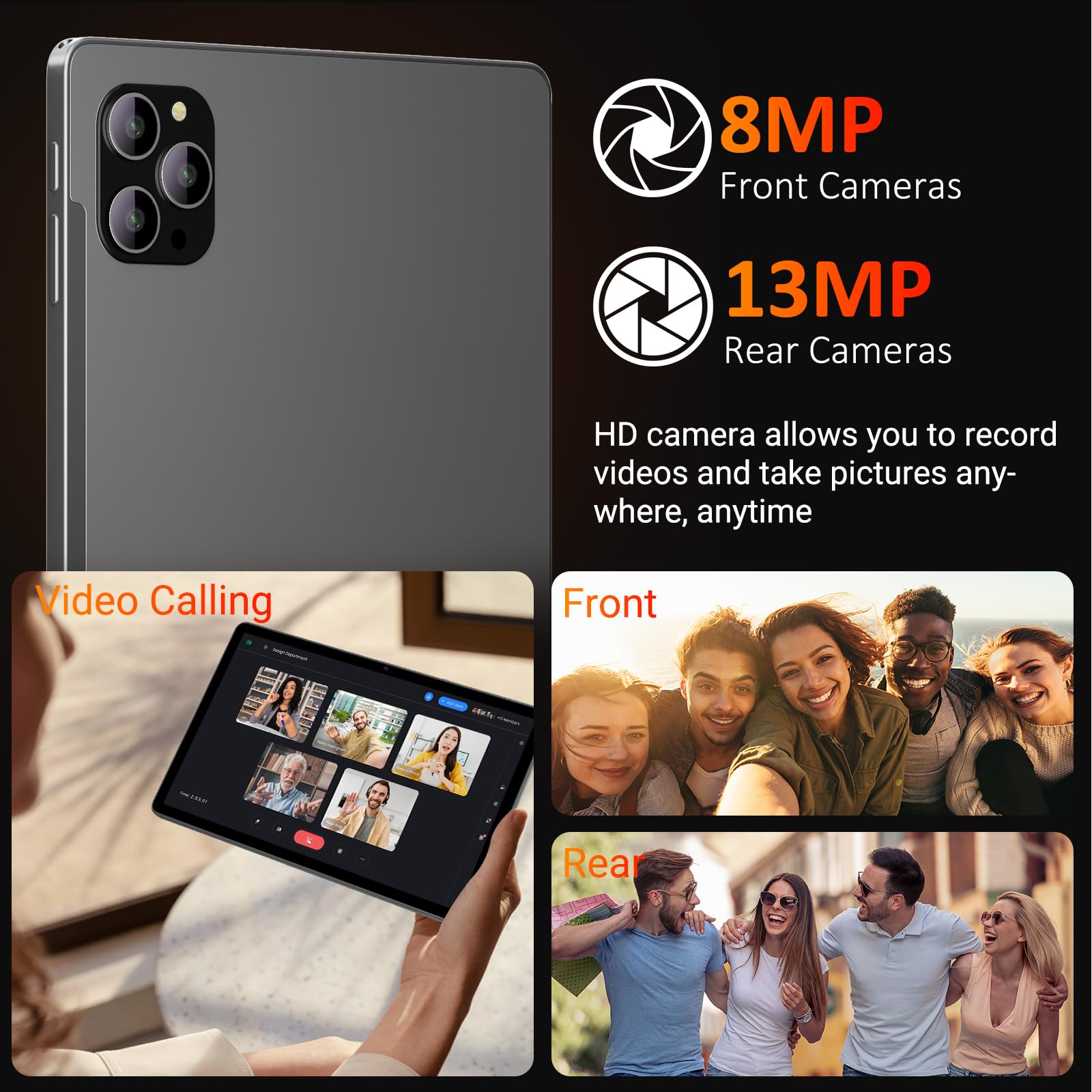 LEVIRTU Tablet 11 Pollici Android 15 con Octa Core,36GB RAM + 256GB ROM (2TB TF), 5G WiFi, Gemini AI, Widevine L1, 8000mAh,13MP+8MP, GPS, Face ID, BT 5.0, Tablet con Tastiera+Mouse,Grigio-Gris