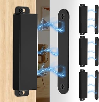 Cabinet Magnets 4 Pack, Cabinet Door Magnets Hardware with Strong Magnetic, Magnetic Door Catch Stainless Steel for Cupboard Drawer Kitchen Wardrobe BlackStrength 25KGS