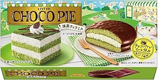 Lotte Choco Pie Matcha Tiramisu Sweets 6PC (Pack of 2), Matcha Tiramisu Chocolate Pie Cake Snack from Japan, Japanese Matcha Cakes Sandwich Cheese Cream, MADE IN JAPAN, Limited Stock