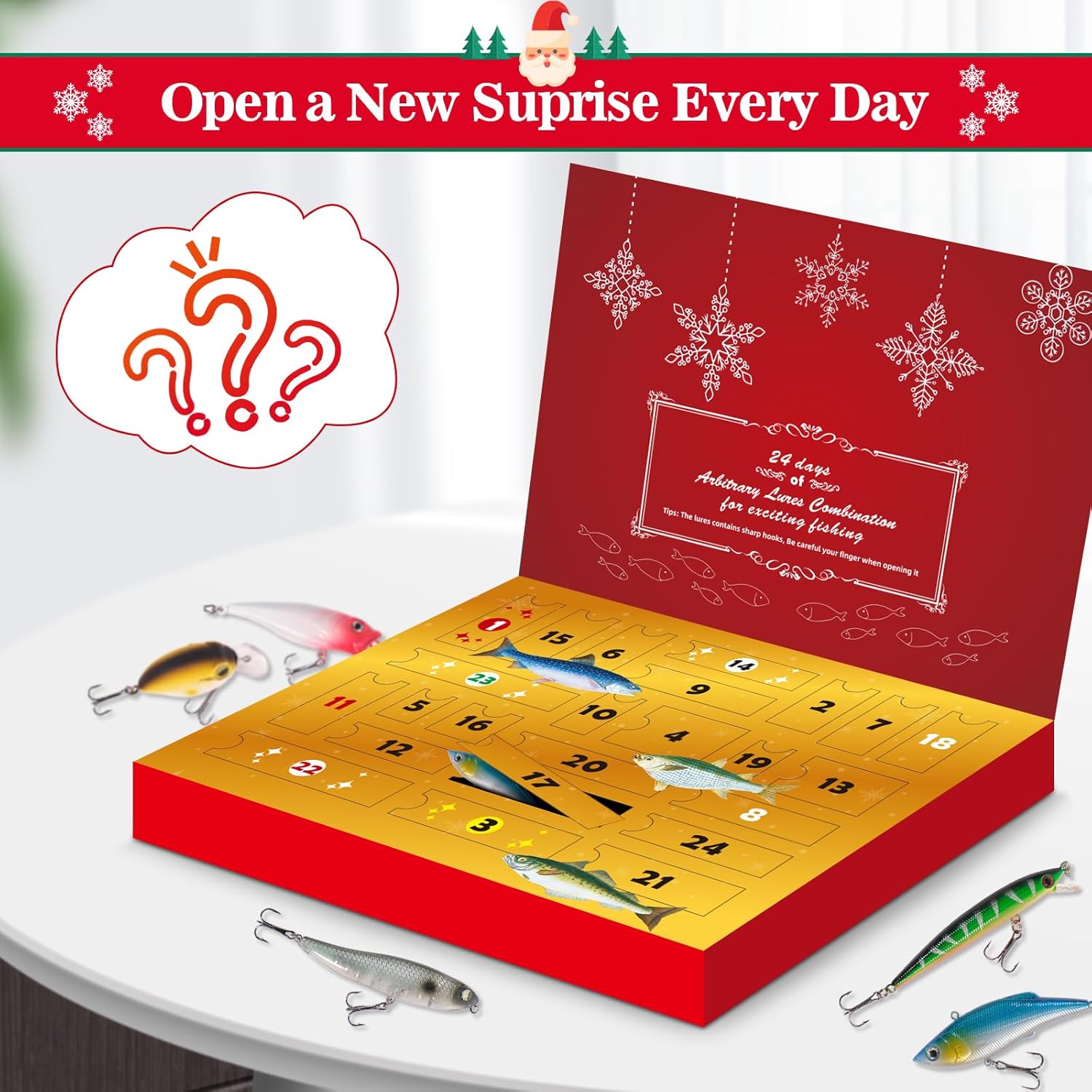 2025 Fishing Advent Calendar for Adult Men & Teen Boys - Exciting 24 Days Countdown with VIB Fishing Lures Set - Ideal Xmas Surprise Gift for Fishing Enthusiasts - Image 2
