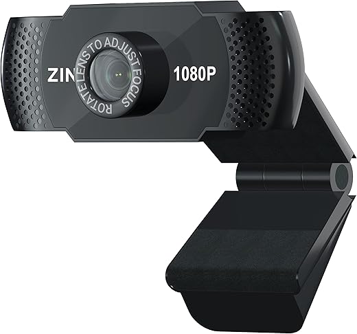 Zinq Full HD 1080P 2.1 Megapixel 30 FPS USB Webcam with Built-in Mic, Plug and Play for PC/Mac/Laptop Video Calling for Skype, Meet, FaceTime,…