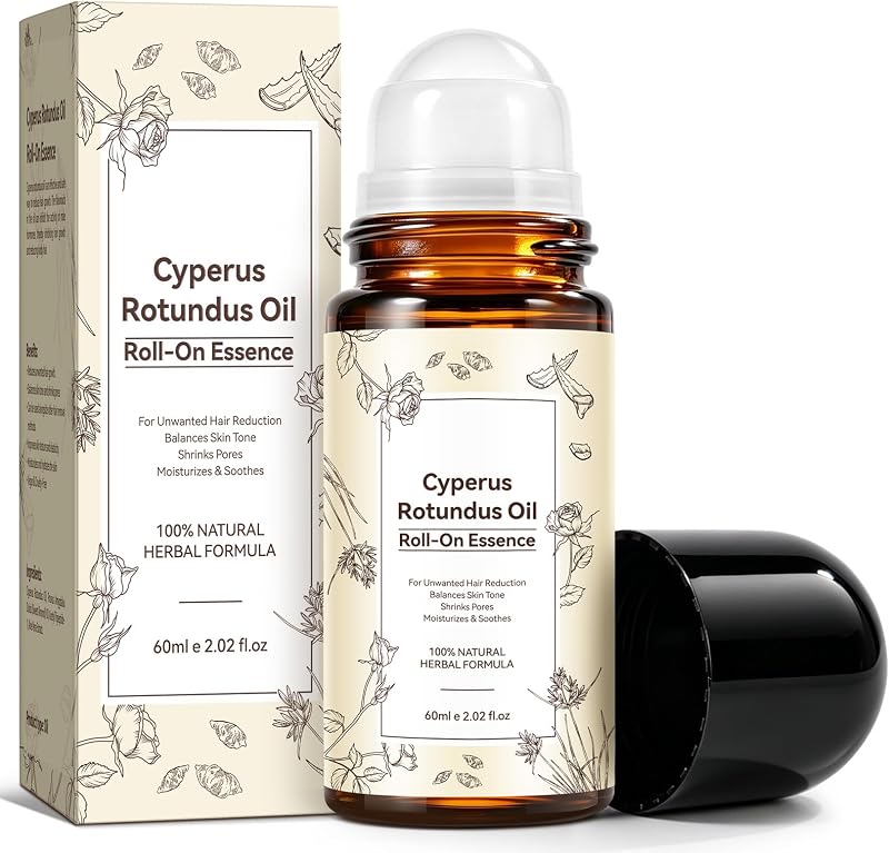 NIFEISHI Cyperus Rotundus Oil, Cypress Rotundus Oil Roll-On Essence for Reducing Body Hair Growth, Hair Removal, Reduces Unwanted Hair Growth, Shrink Pores, All Skin Types - 2.02 Fl Oz