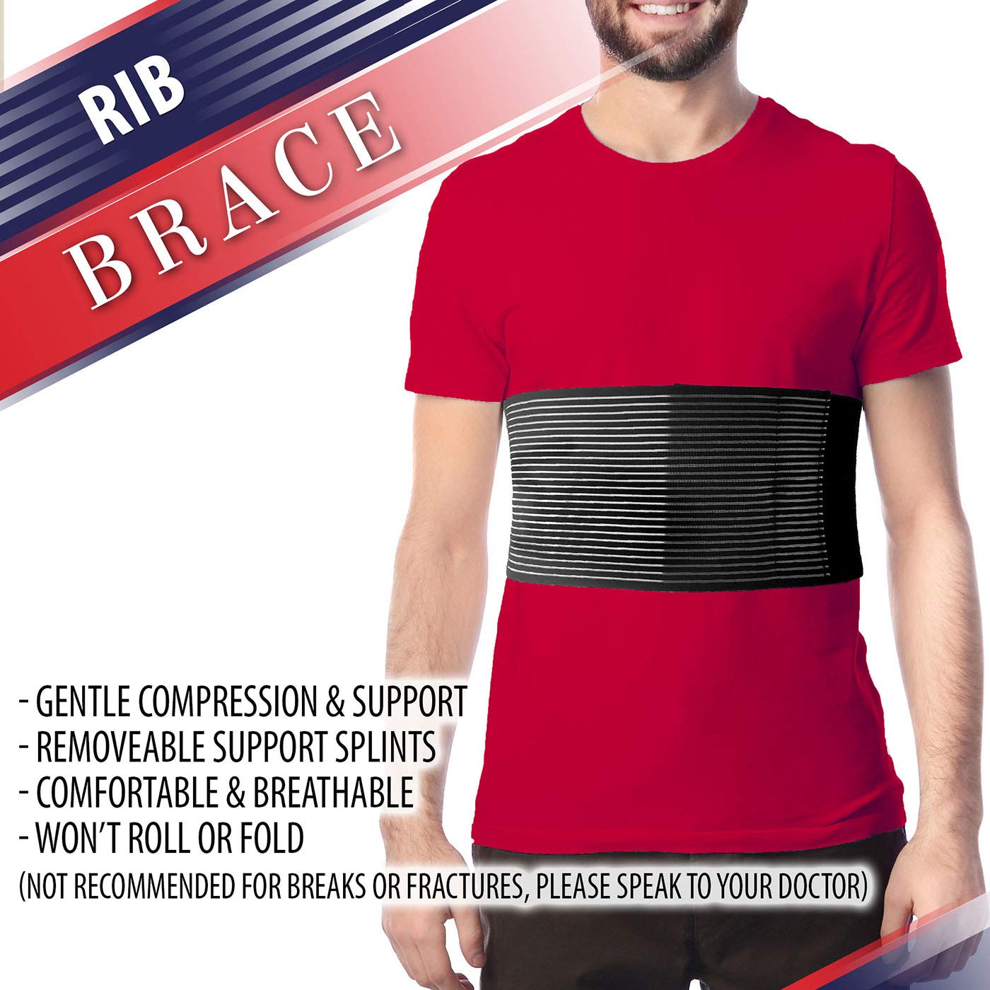 Buy Rib Brace Chest Binder Broken or Cracked Rib Belt to Reduce Rib