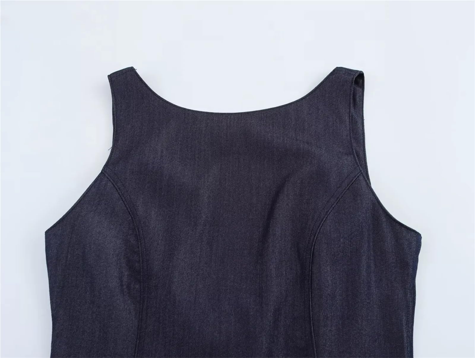 Abiti da Tennis per Donna Vestito Aderente a Strati Decorativo Senza Schienale da Donna, Primavera ed Estate(L)
