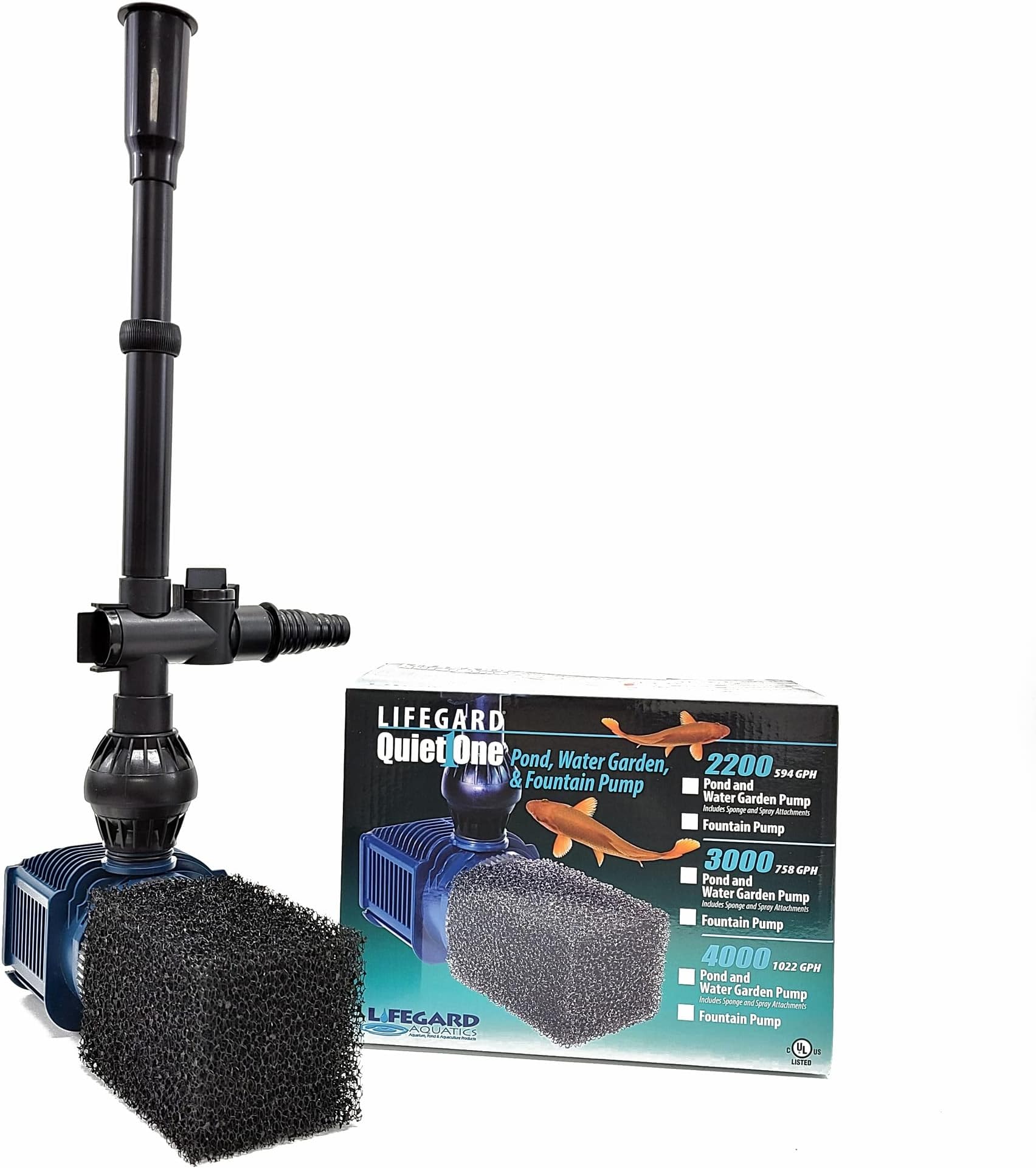 Quiet One Lifegard Pond and Water Garden Pump, 758 GPH