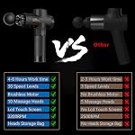 TAIJIMA Gun de massage tissulaire profond pour athlètes - Massager musculaire portatif avec 10 Pièces jointes 30 Niveaux de vitesse, LCD Toucher l'écran, 2000mAh Batterie, faible bruit, boîte cadeau portable (noir)