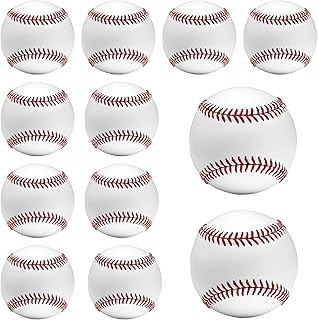 2 Pack Blank Baseballs Solid Cork Core, 9 Inch Baseball Balls Unmarked Autographs Baseball for League Play, Pitching, Hitting, Batting, Fielding, Autograph, Gifts