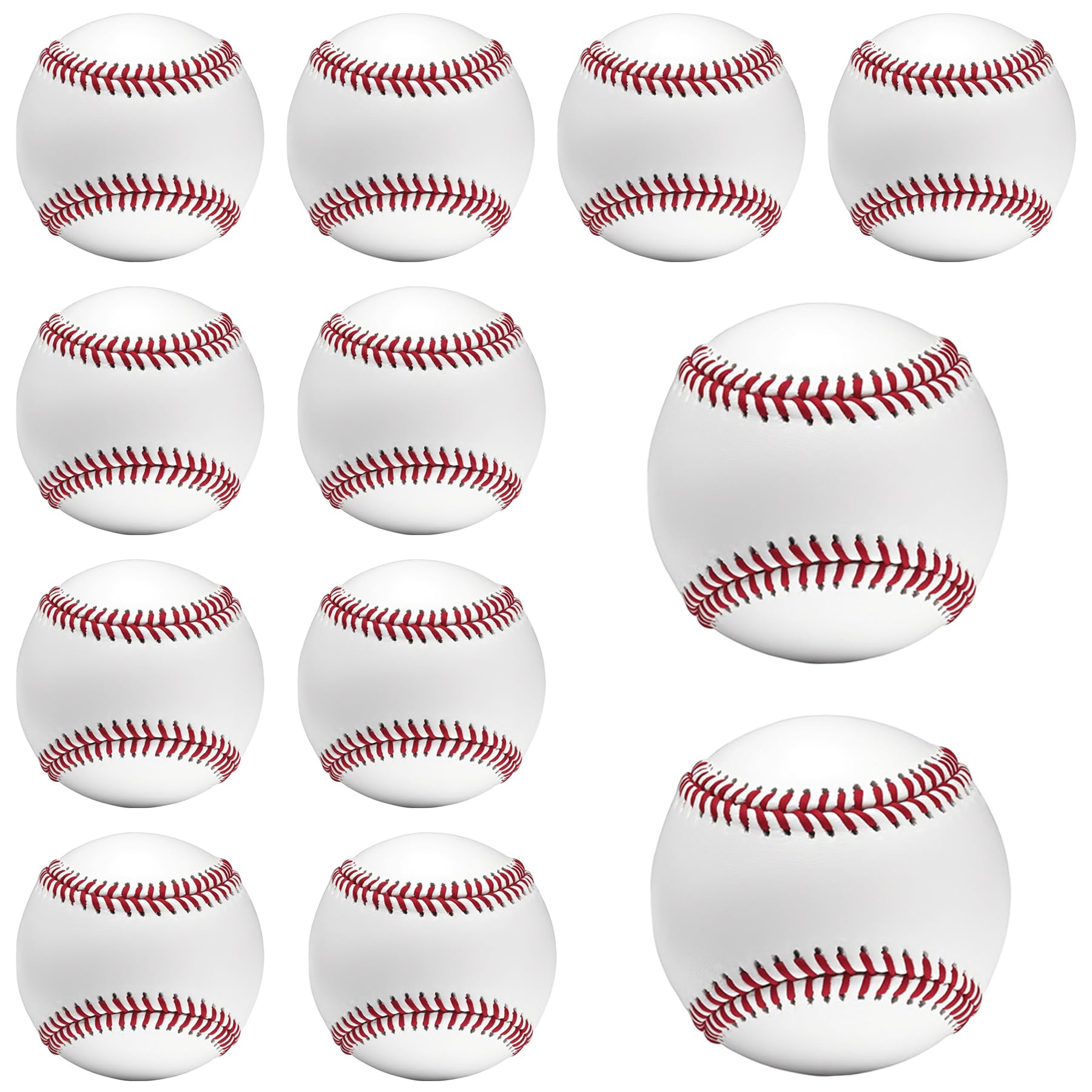 2 Pack Blank Baseballs Solid Cork Core, 9 Inch Baseball Balls Unmarked Autographs Baseball for League Play, Pitching, Hitting, Batting, Fielding, Autograph, Gifts