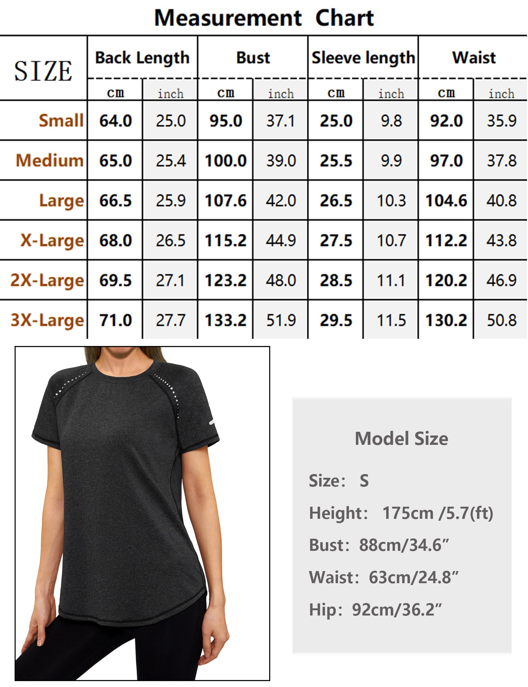 Gyabnw Camiseta Deporte Mujer Manga Corta Cuello Redondo Tira Reflectante En La Espalda Dobladillo Curvo Ropa Deportivo Cómodo Y Transpirable Top para Running, Yoga Y Fitness
