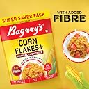 Bagrry’s Corn Flakes+ Original & Healthier 800g | Added Fibre | Prebiotic Breakfast Cereal | Golden Corn | Low Fat | Toasted & Crunchy Corn Flakes | No Added Preservatives gallery image