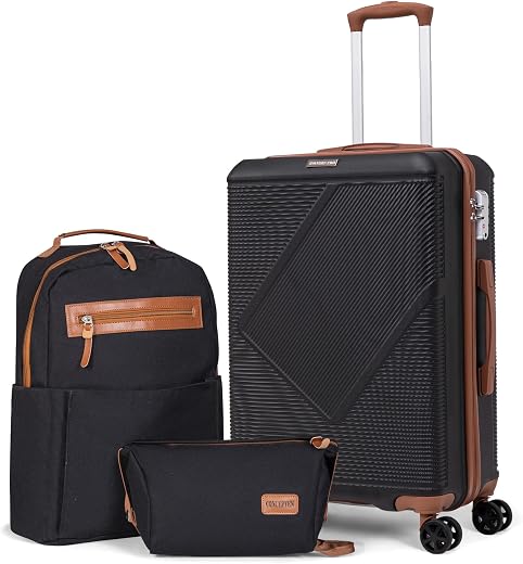 Luggage Sets 5 Piece, Suitcases With Wheels, Lightweight Travel Luggage Set With TSA Lock, ABS Hardshell Carry On Suitcase Set, White