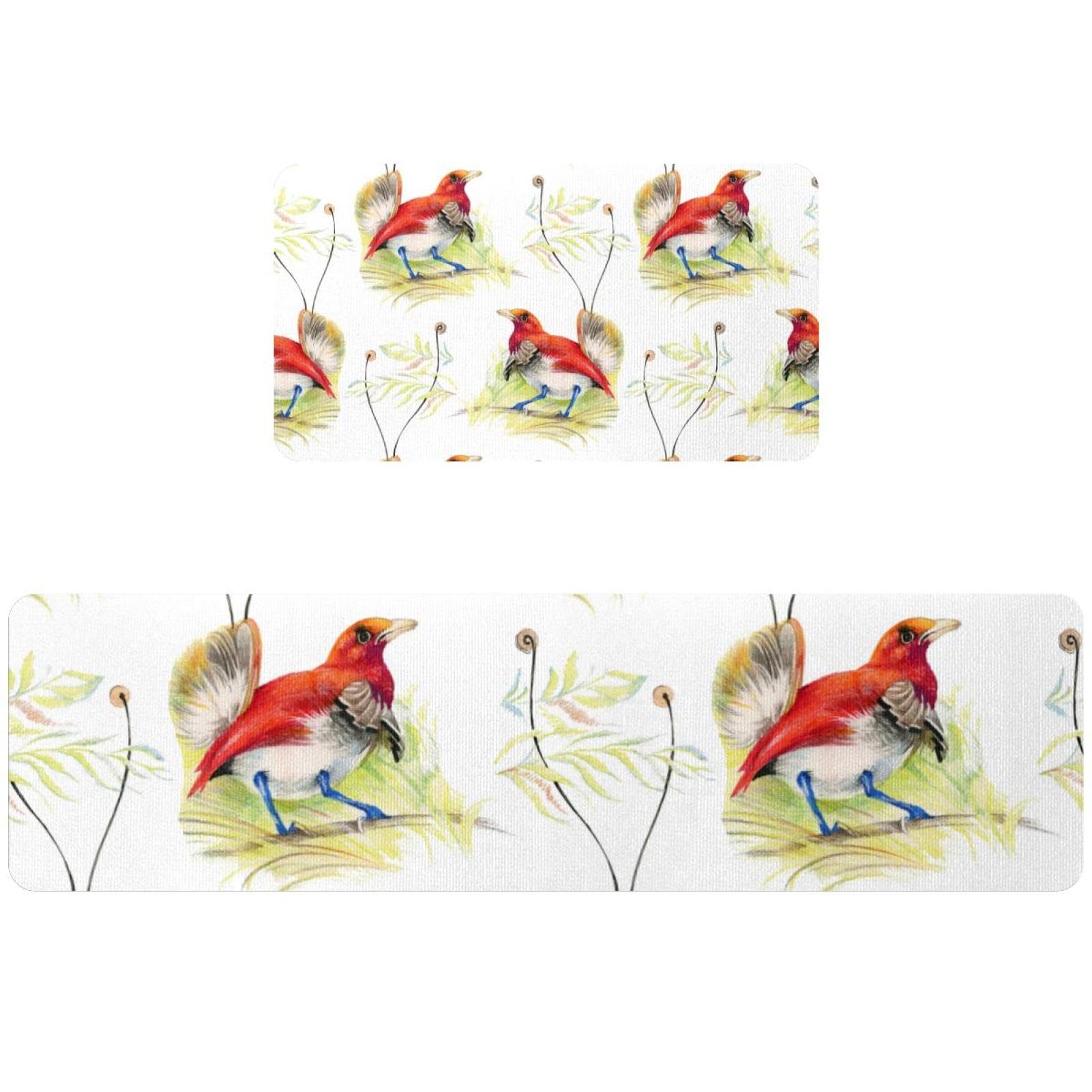 Tapis de cuisine oiseaux rouges pour sublimer votre couloir et buanderie