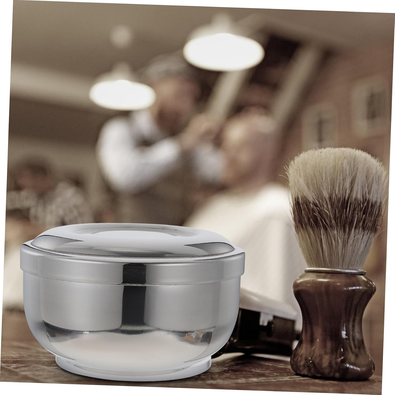 MERRYHAPY Stainless Steel Shaving Bubble Bowl Shave Soap Mug Shaving Cream Foam Maker Large Opening Shaving Bowl Man's Shaving Accessory