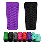 ZAXOP 2 Pack Heat Resistant Silicone Mat Pouch for Flat Iron, Curling Iron,Hair Straightener,Hair Curling Wands,Hot Hair Tools (Purple & Black)