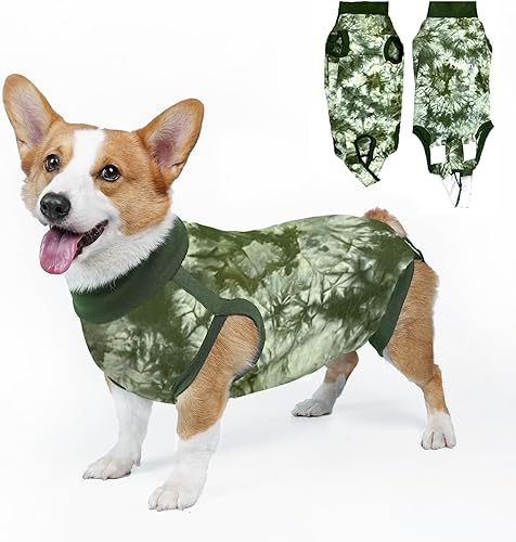 Lianzimau Traje de recuperación para perros, traje de esterilización para perras, alternativa de cono de cuello electrónico después de la cirugía,