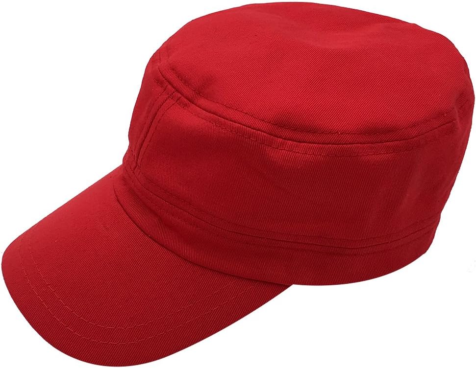 Adult Plain Cotton Adjustable Sun Hats Baseball Newsboy Cap Tripper Caps Red