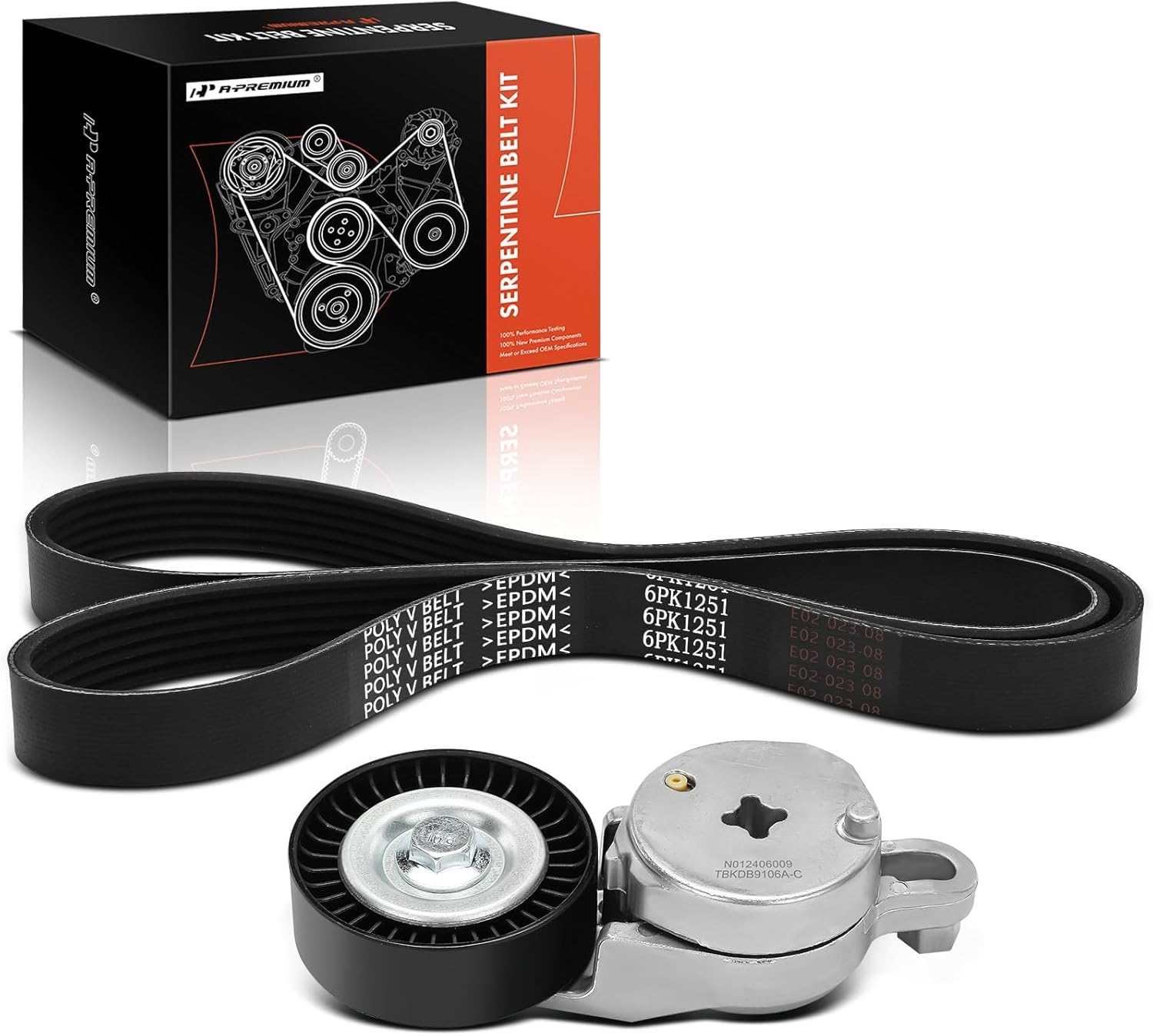 A-Premium Engine Serpentine Belt Drive Kit with Tensioner Compatible with Toyota Highlander 2009-2018, Sienna 2011-2013, Venza 2009-2015 - DOHC L4 2.7L