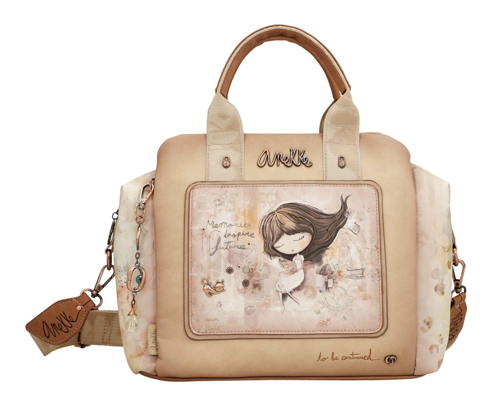 Anekke Bolso Bowling con Bandolera Memories - Gran Capacidad y Material Flexible | Bolsillos Exteriores e Interiores | Medidas: 31x24x16 cm