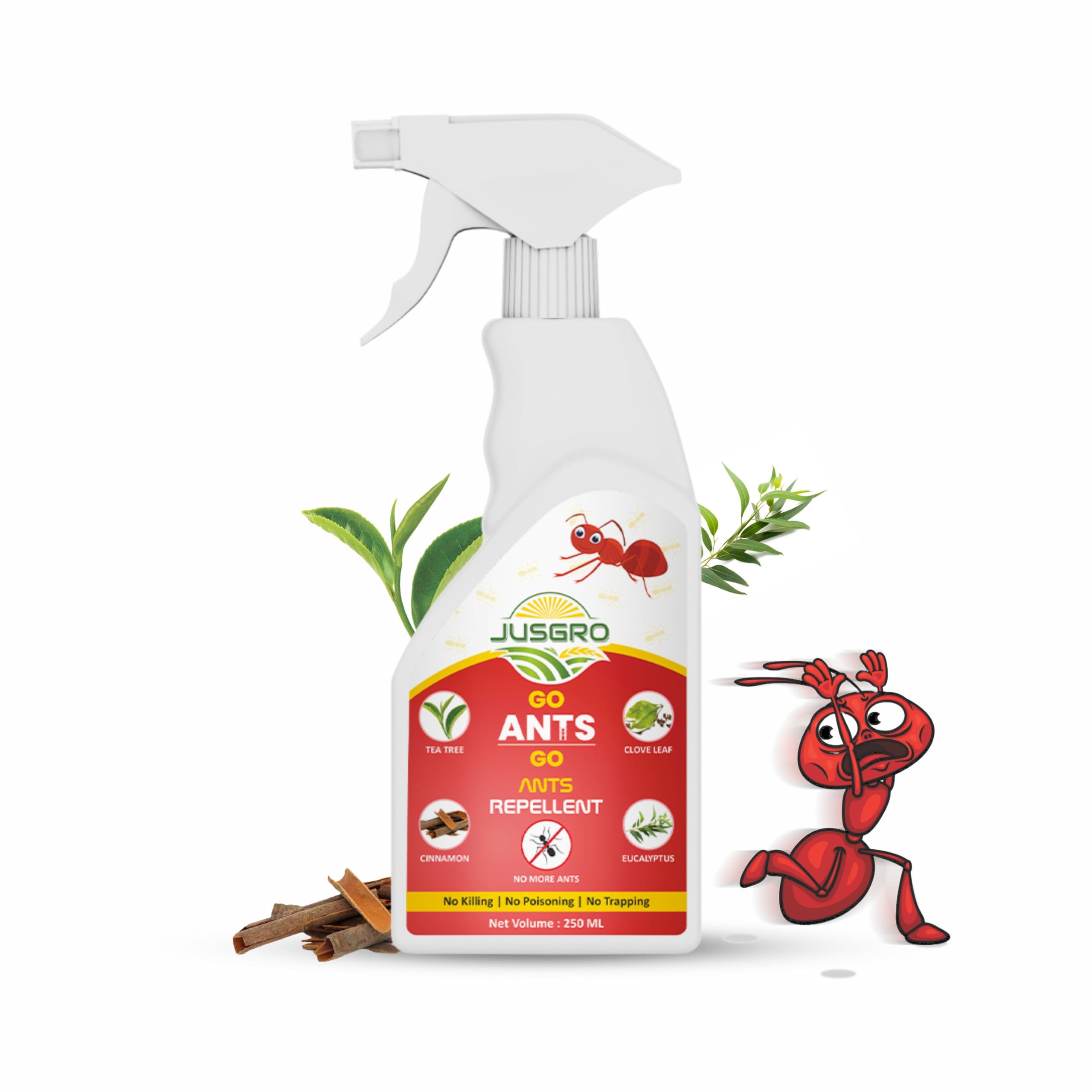 JusGro Ant Repellent For Home Spray - 250 ml | Natural Ant Killer | Made with Plant Oils (B0CX9B47BW) Amazon Price History, Amazon Price Tracker