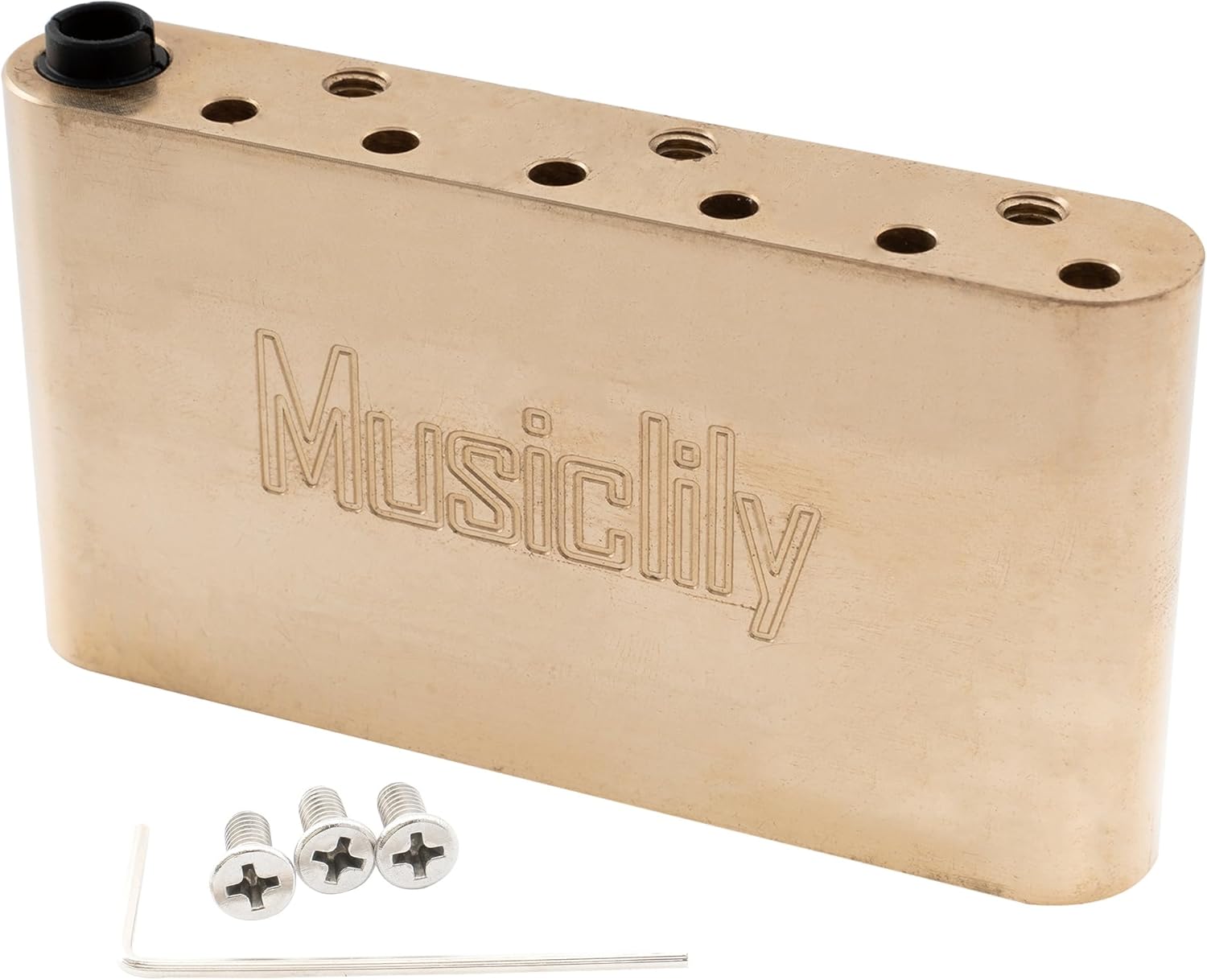 Musiclily Ultra Full Brass 40mm Tremolo Block 52.5mm String Spacing for Strat Style Electric Guitar Wilkinson M Series Bridge