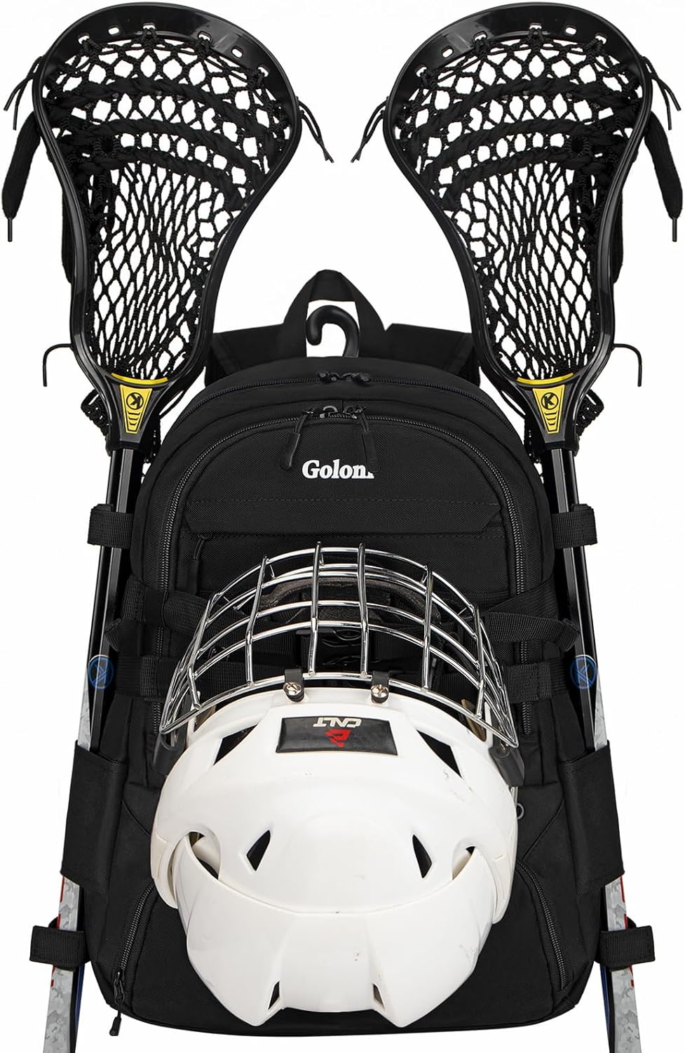 Goloni Lacrosse Equipment Backpack with Two Sticks holder and Separate Cleats Compartment Field Hockey Bag