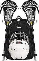 Vista 1 de Goloni Lacrosse - Mochila para equipo con dos palos y compartimento separado para tacos y bolsa de hockey sobre césped