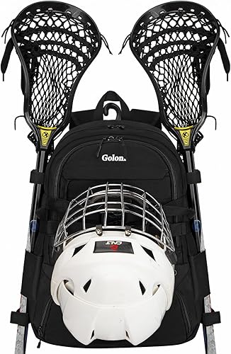 Goloni Lacrosse - Mochila para equipo con dos palos y compartimento separado para tacos y bolsa de hockey sobre césped