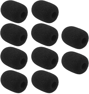 10Pcs Microphone Foam Covers Microphone Windscreens Mini Size Foam Mic Cover Accessories for On-line Meeting Singing Interview Black