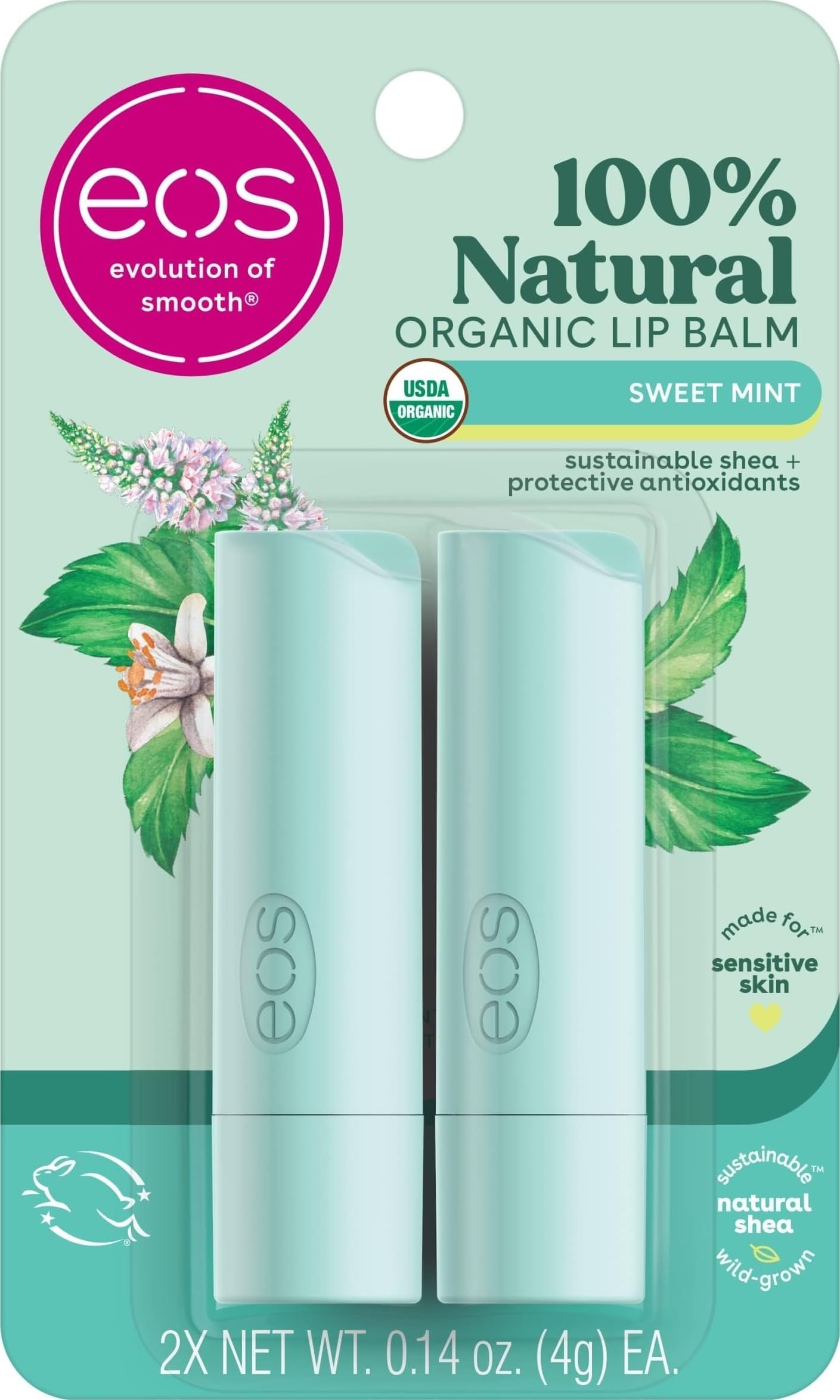 EOS LIP BALM SWEET MINT (2PACK)