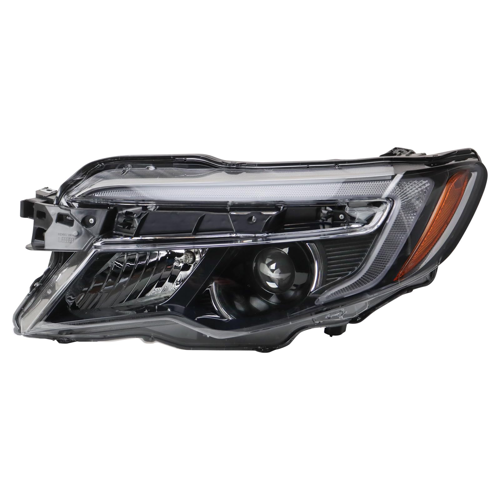TRQ Driver Side Headlight Assembly Halogen Compatible with 2016-2020 Honda Pilot LX 2017-2020 Ridgeline Without LED Daytime Running Lights HO2502165