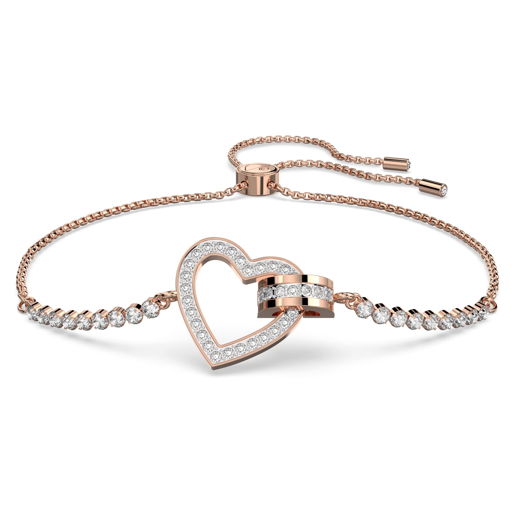 

                                                    Swarovski Lovely Bracelet, Heart, White, Rose-gold