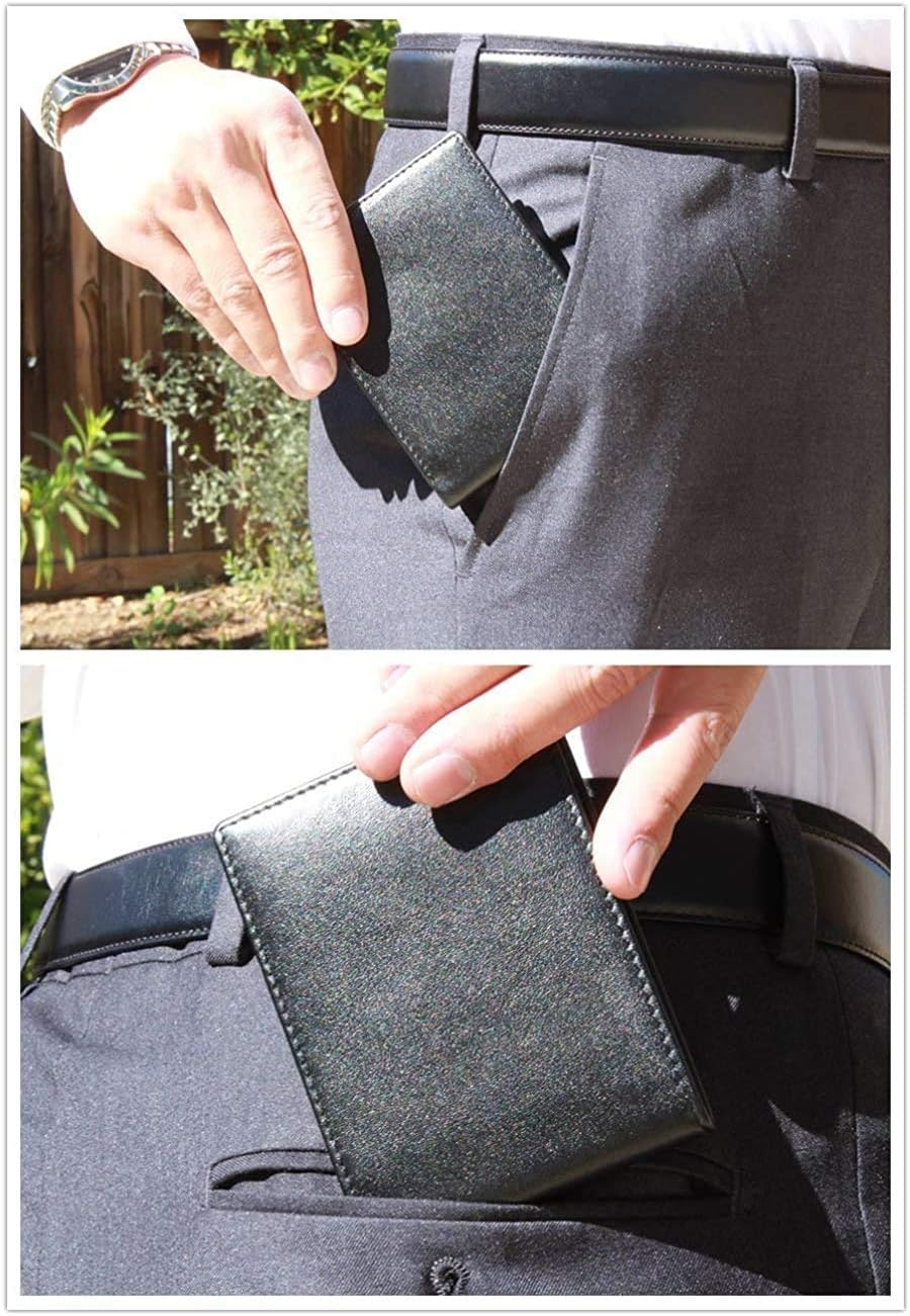 KALMOR Men's RFID Blocking Extra Slim Multi-Card Leather Bifold Pocket Wallet with Id Window - Image 6